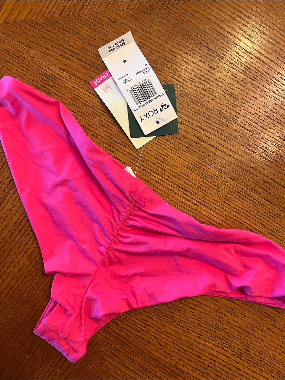 Roxy Neon Pink Bikini Bottoms Medium B41